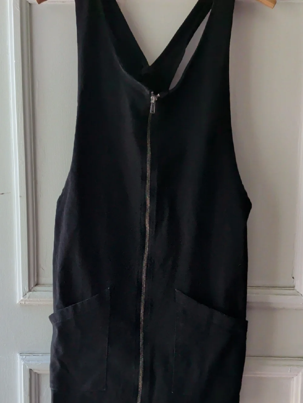 SO Black Zip-Front Pinafore with Patch Pockets - Picture 1 of 3